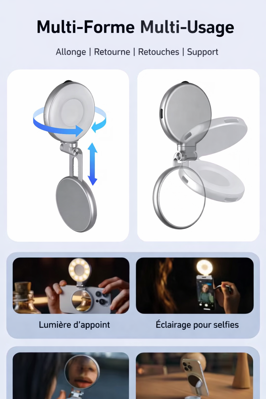 Support magnétique smartphone 7 en 1